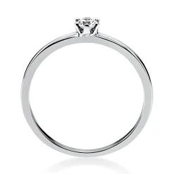 Solitär Ring Damenring aus 950 Platin mit Diamant Brillant 0,10 Ct. 6er-Krappe