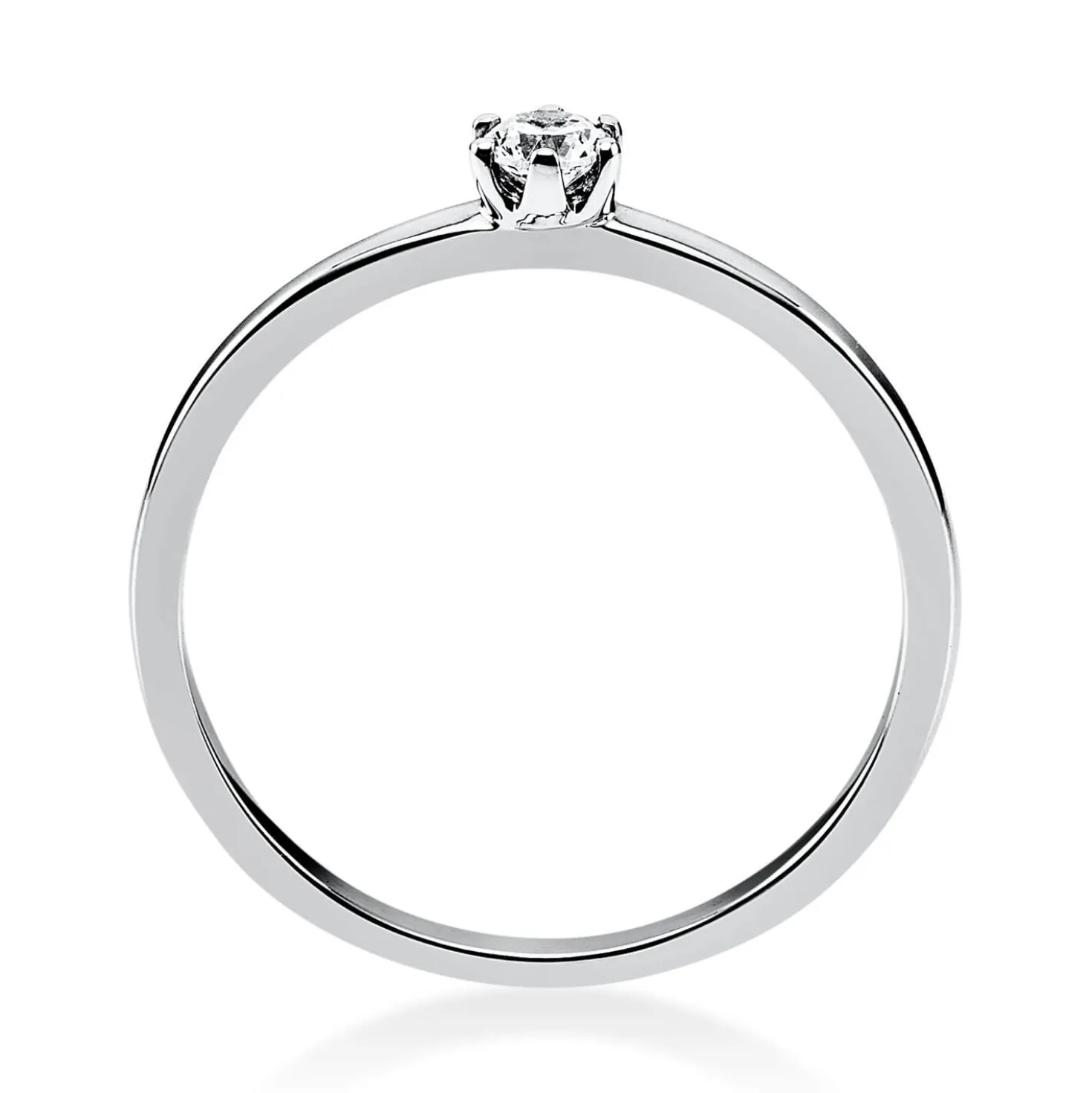 Solitär Ring Damenring aus 950 Platin mit Diamant Brillant 0,10 Ct. 6er-Krappe