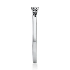 Solitär Ring Damenring aus 950 Platin mit Diamant Brillant 0,10 Ct. 4er-Krappe