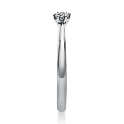 Solitär Ring Damenring aus 950 Platin mit Diamant Brillant 0,10 Ct. 6er-Krappe