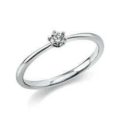 Solitär Ring Damenring aus 950 Platin mit Diamant Brillant 0,10 Ct. 6er-Krappe