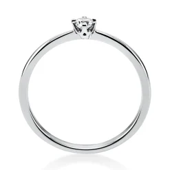 Solitär Ring Damenring aus 950 Platin mit Diamant Brillant 0,10 Ct. 6er-Krappe