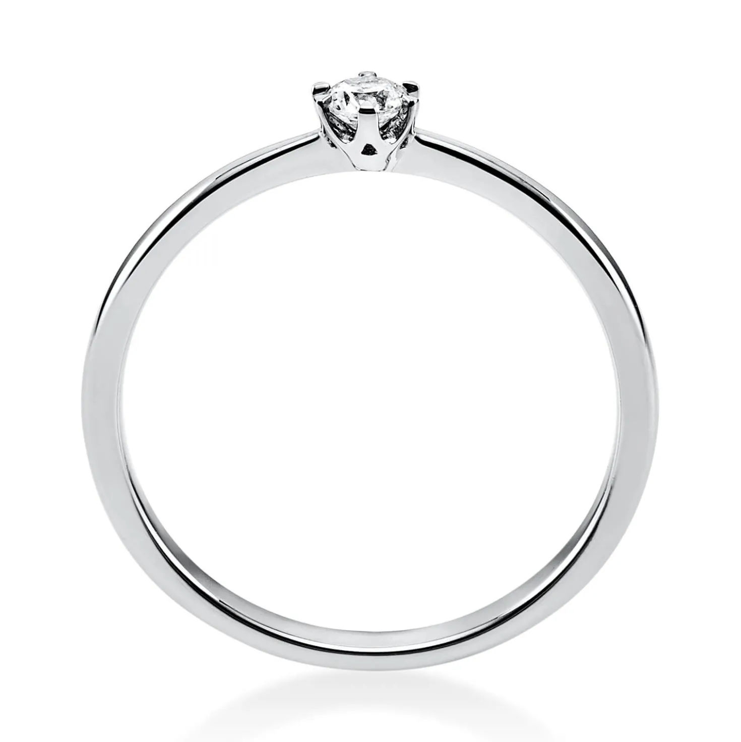 Solitär Ring Damenring aus 950 Platin mit Diamant Brillant 0,10 Ct. 6er-Krappe