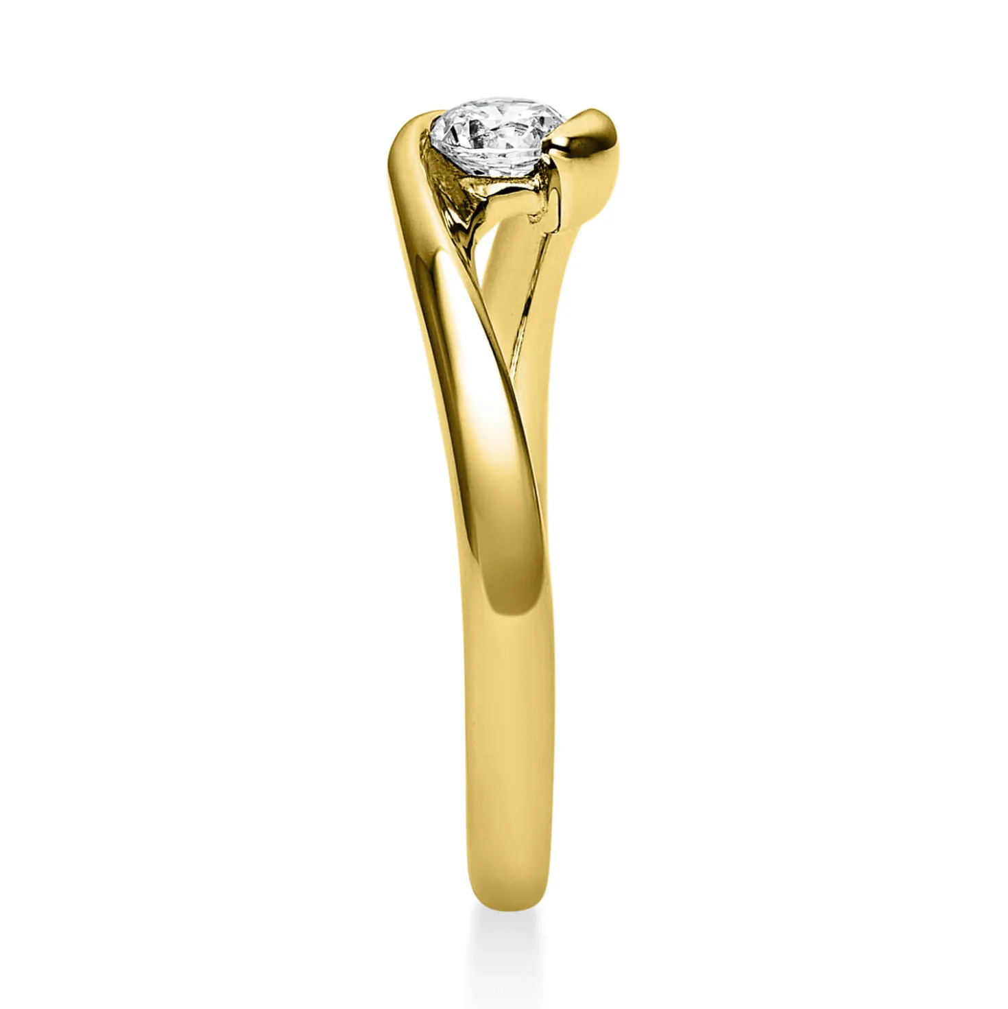 Solitär Ring Damenring 750 Gold Gelbgold Diamant Brillant 0,20 Ct. B: 2,2mm