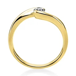 Solitär Ring Damenring 585 Gold Gelbgold Diamant Brillant 0,20 Ct. B: 2,2mm