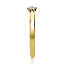 Solitär Ring Damenring 750 Gold Gelbgold Diamant Brillant 0,10 Ct. 4er-Krappe