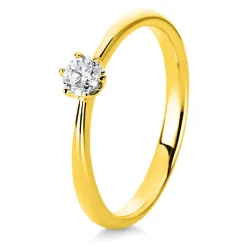 Solitär Ring Damenring 750 Gold Gelbgold Diamant Brillant 0,20 Ct. 6er-Krappe