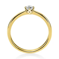 Solitär Ring Damenring 585 Gold Gelbgold Diamant Brillant 0,20 Ct. 6er-Krappe