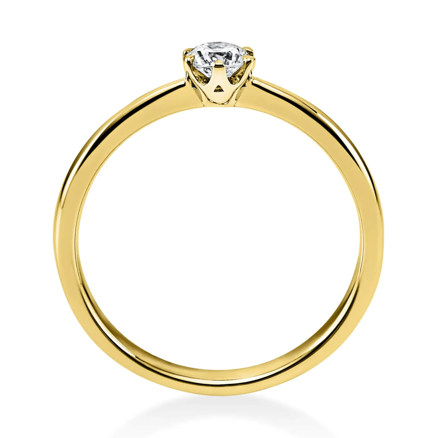 Solitär Ring Damenring 585 Gold Gelbgold Diamant Brillant 0,20 Ct. 6er-Krappe