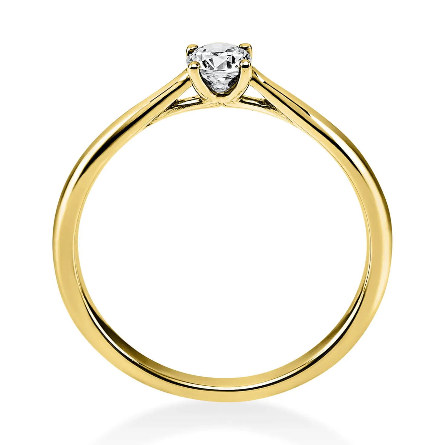 Solitär Ring Damenring 585 Gold Gelbgold Diamant Brillant 0,20 Ct. 4er-Krappe