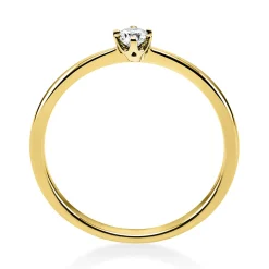 Solitär Ring Damenring 585 Gold Gelbgold Diamant Brillant 0,10 Ct. 6er-Krappe