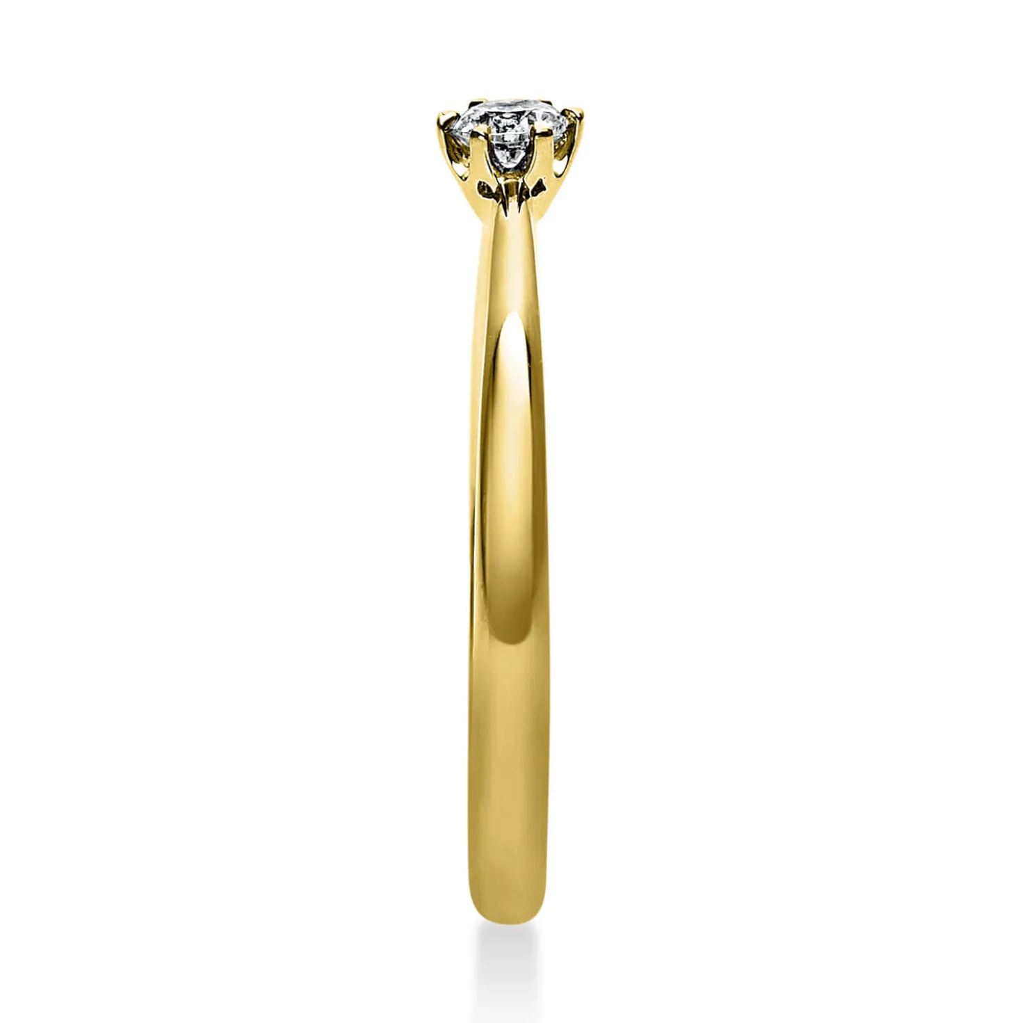 Solitär Ring Damenring 585 Gold Gelbgold Diamant Brillant 0,10 Ct. 6er-Krappe