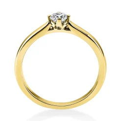 Solitär Ring Damenring 750 Gold Gelbgold Diamant Brillant 0,20 Ct. 4er-Krappe