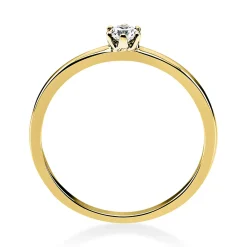 Solitär Ring Damenring 750 Gold Gelbgold Diamant Brillant 0,10 Ct. 6er-Krappe