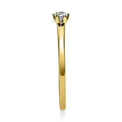 Solitär Ring Damenring 750 Gold Gelbgold Diamant Brillant 0,10 Ct. 6er-Krappe