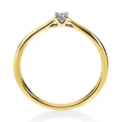 Solitär Ring Damenring 585 Gold Gelbgold Diamant Brillant 0,10 Ct. 4er-Krappe