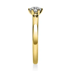 Solitär Ring Damenring 750 Gold Gelbgold Diamant Brillant 0,40 Ct. 6er-Krappe