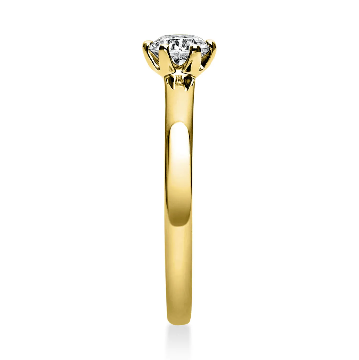 Solitär Ring Damenring 750 Gold Gelbgold Diamant Brillant 0,40 Ct. 6er-Krappe