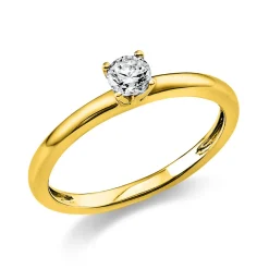 Solitär Ring Damenring 750 Gold Gelbgold Diamant Brillant 0,20 Ct. 4er-Krappe