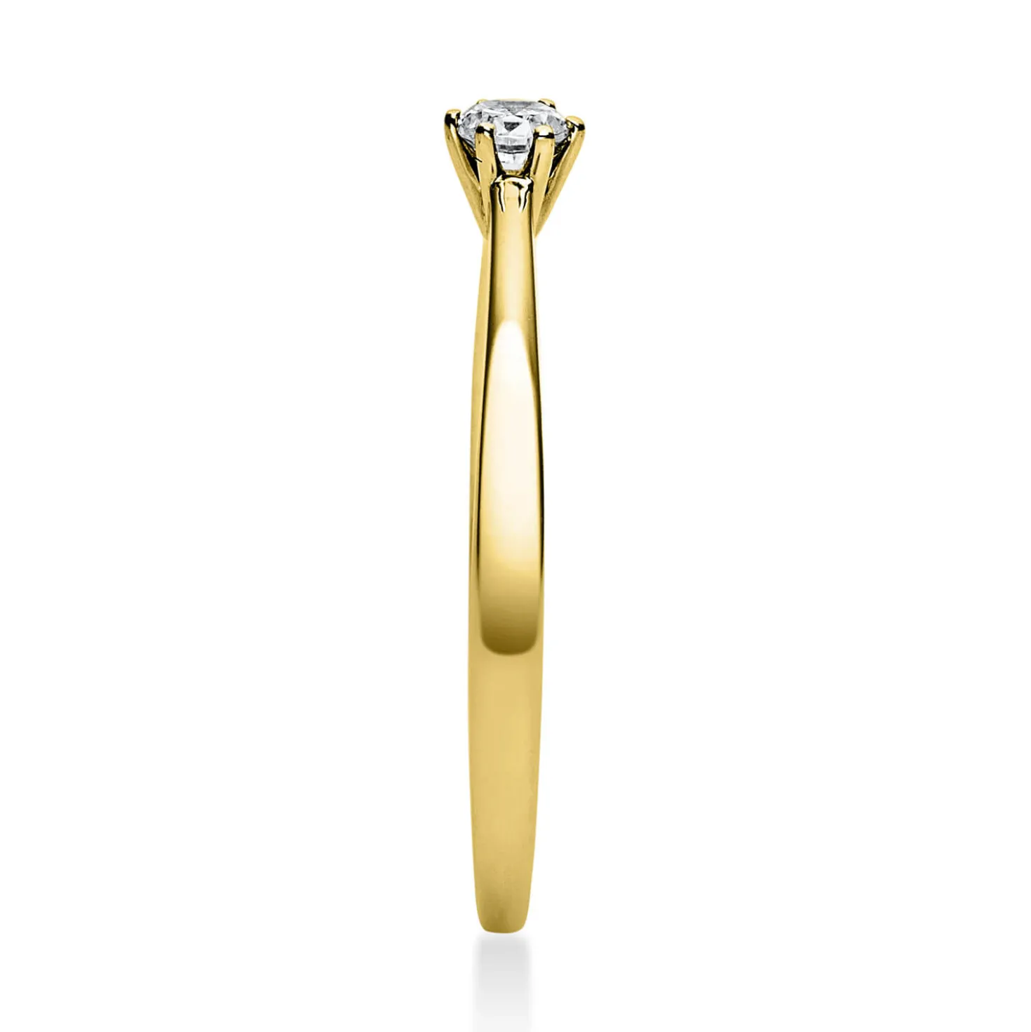 Solitär Ring Damenring 585 Gold Gelbgold Diamant Brillant 0,10 Ct. 6er-Krappe