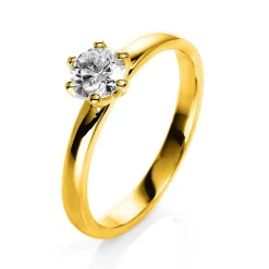 Solitär Ring Damenring 750 Gold Gelbgold Diamant Brillant 0,70 Ct. 6er-Krappe