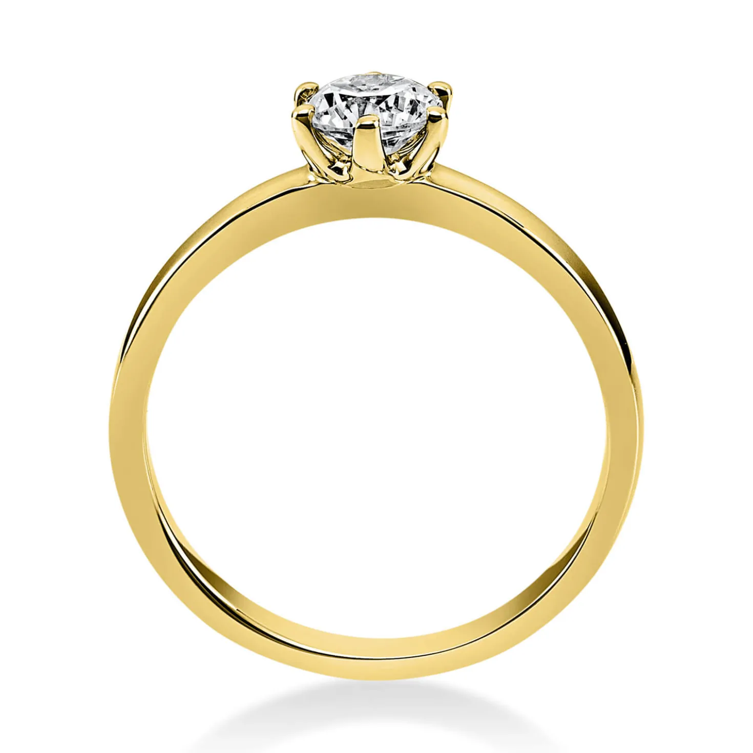 Solitär Ring Damenring 585 Gold Gelbgold Diamant Brillant 0,50 Ct. 6er-Krappe