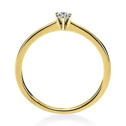 Solitär Ring Damenring 750 Gold Gelbgold Diamant Brillant 0,10 Ct. 6er-Krappe