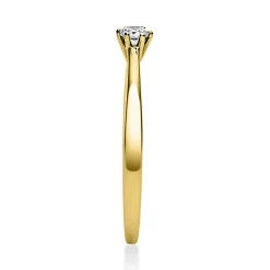 Solitär Ring Damenring 750 Gold Gelbgold Diamant Brillant 0,10 Ct. 6er-Krappe