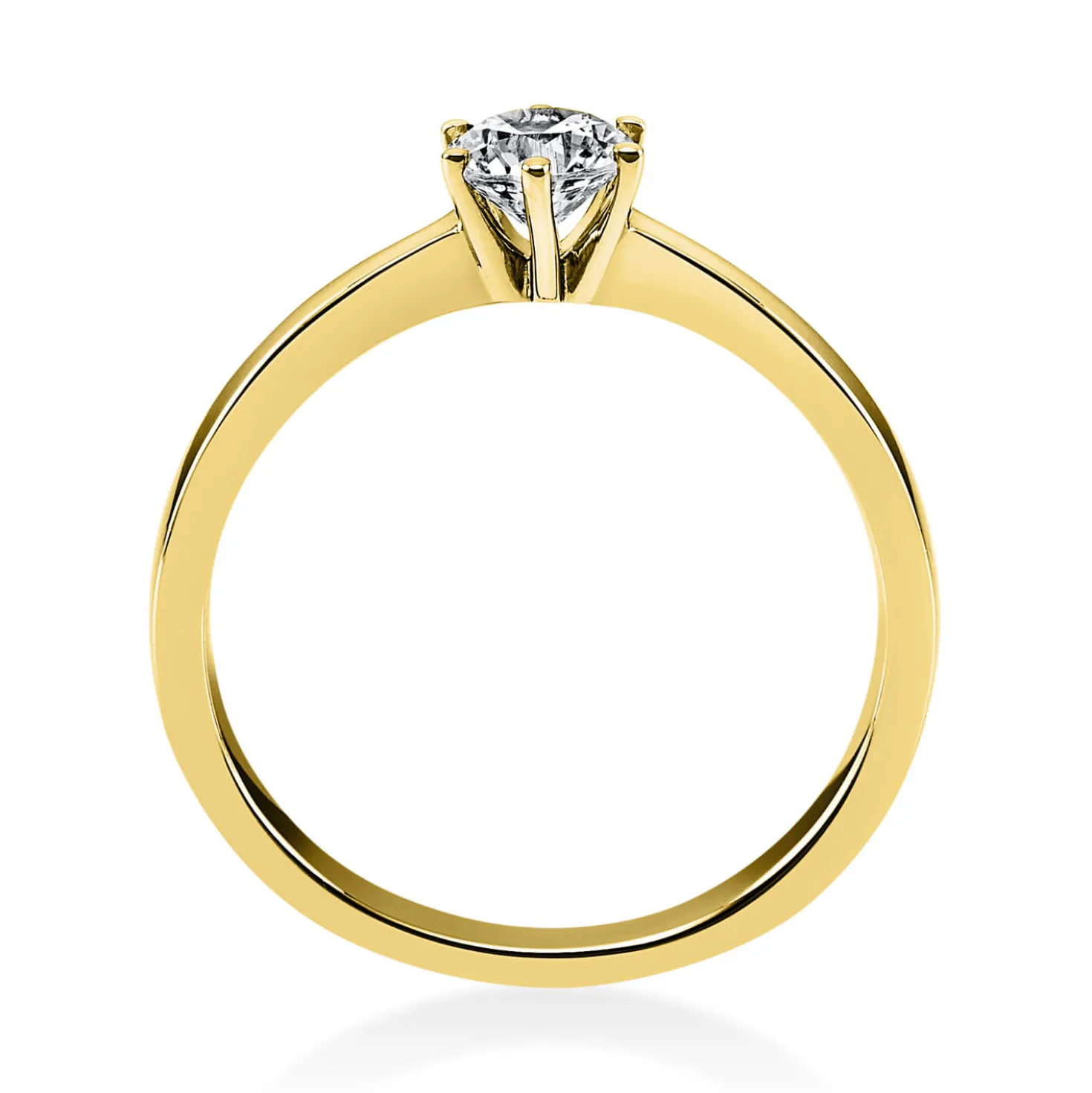 Solitär Ring Damenring 585 Gold Gelbgold Diamant Brillant 0,40 Ct. 6er-Krappe