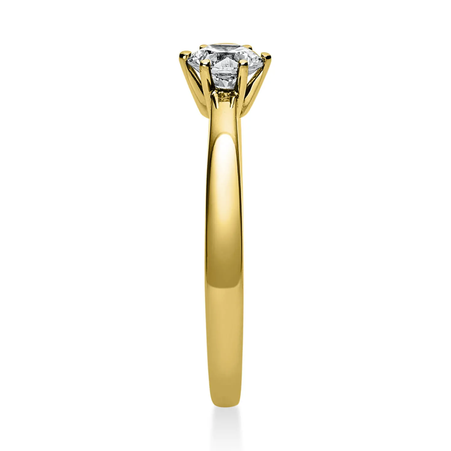 Solitär Ring Damenring 585 Gold Gelbgold Diamant Brillant 0,40 Ct. 6er-Krappe