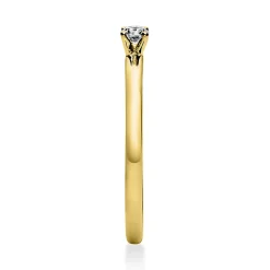 Solitär Ring Damenring 585 Gold Gelbgold Diamant Brillant 0,10 Ct. 4er-Krappe