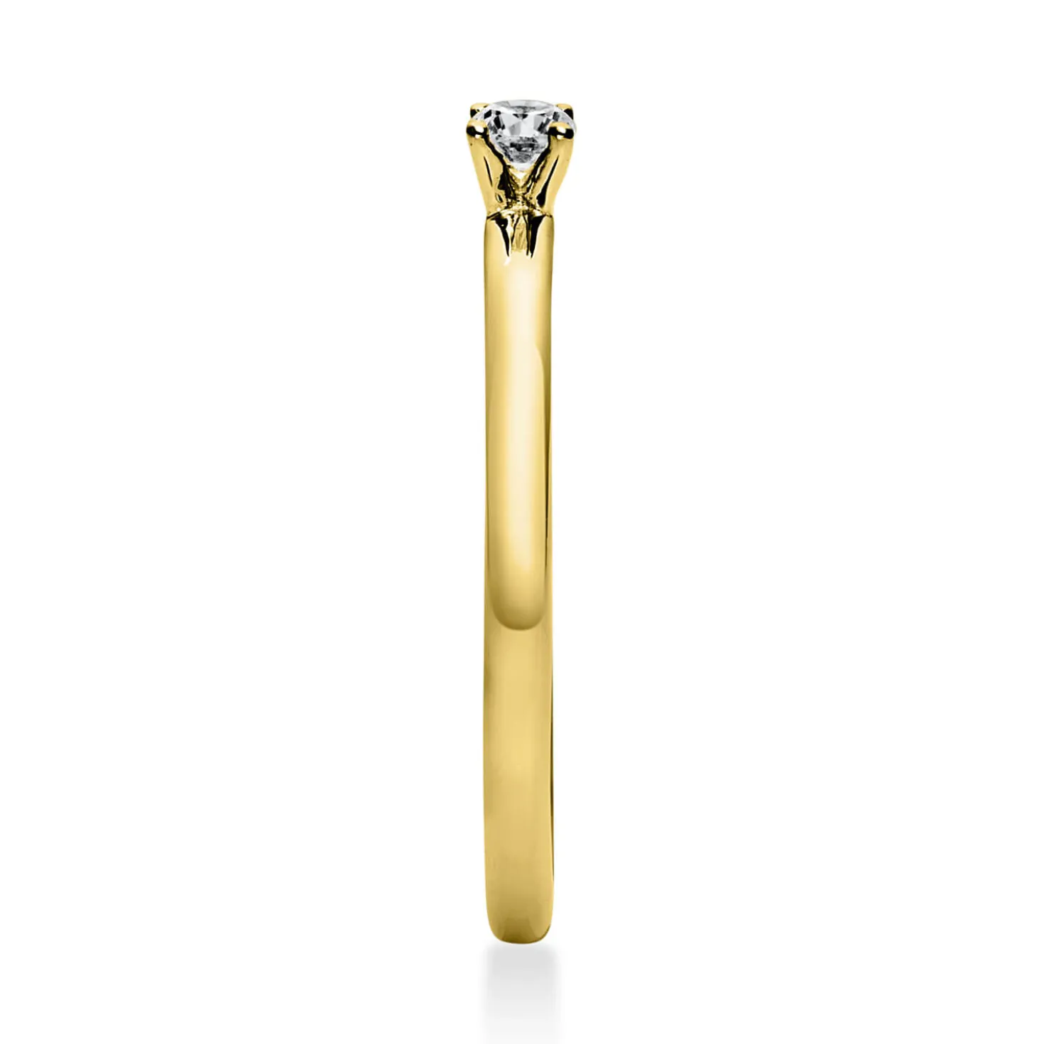 Solitär Ring Damenring 585 Gold Gelbgold Diamant Brillant 0,10 Ct. 4er-Krappe