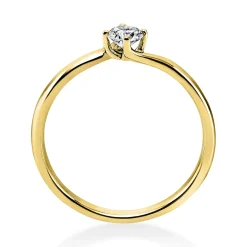 Solitär Ring Damenring 750 Gold Gelbgold Diamant Brillant 0,20 Ct. 4er-Krappe