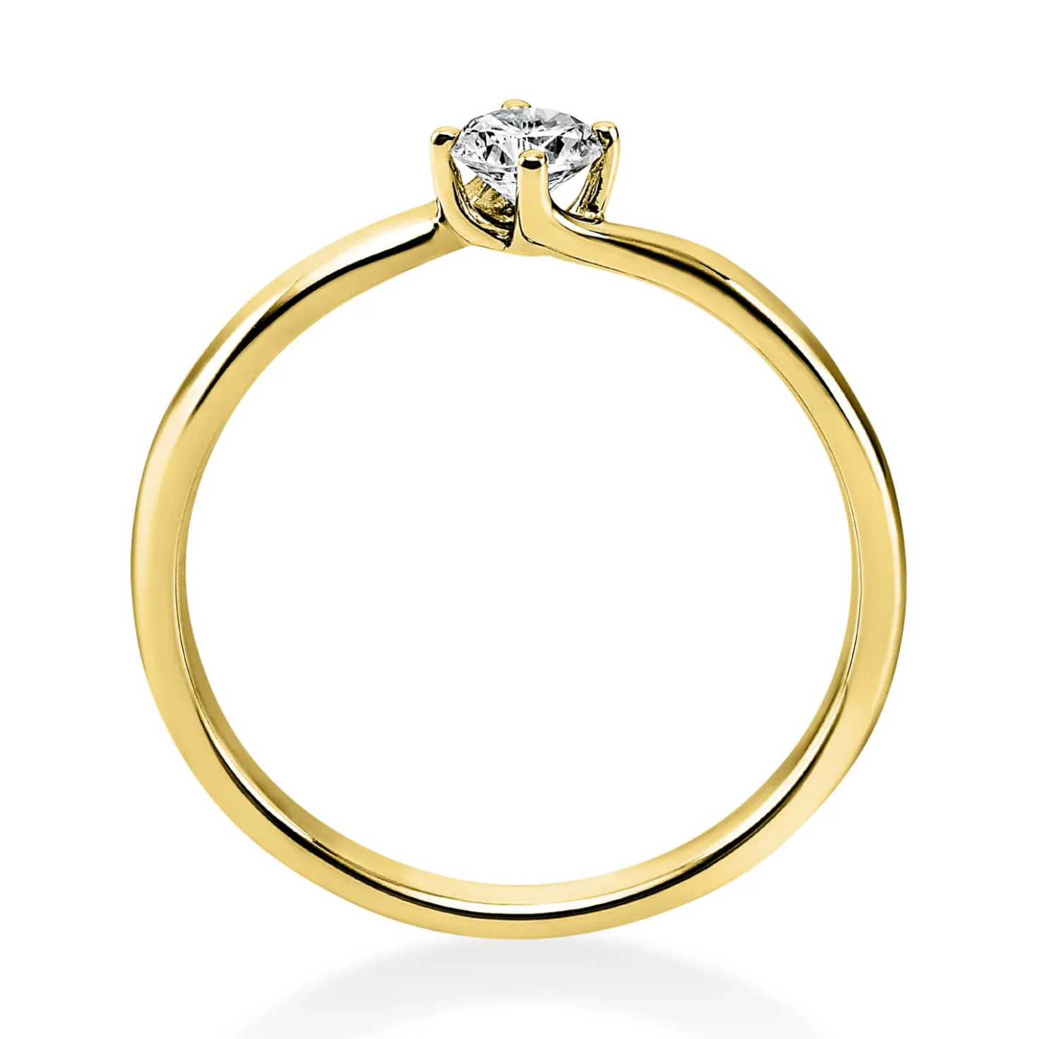 Solitär Ring Damenring 750 Gold Gelbgold Diamant Brillant 0,20 Ct. 4er-Krappe