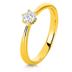 Solitär Ring Damenring 750 Gold Gelbgold Diamant Brillant 0,30 Ct. 6er-Krappe
