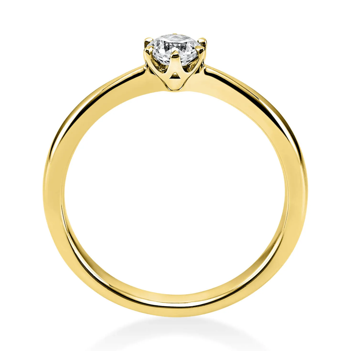 Solitär Ring Damenring 585 Gold Gelbgold Diamant Brillant 0,30 Ct. 6er-Krappe