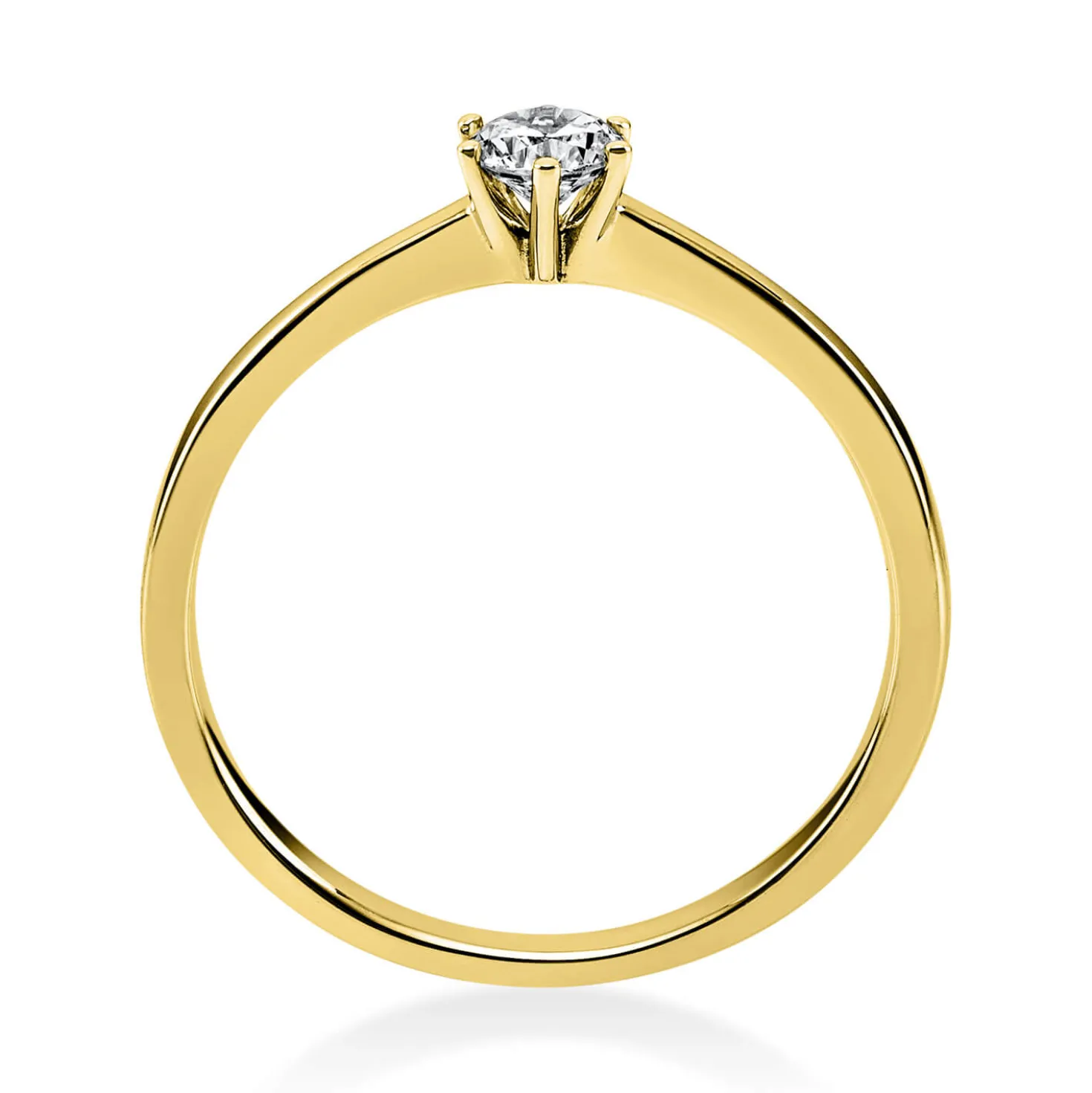 Solitär Ring Damenring 585 Gold Gelbgold Diamant Brillant 0,20 Ct. 6er-Krappe