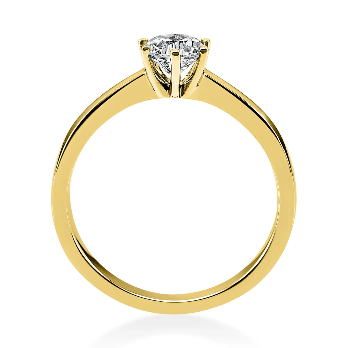 Solitär Ring Damenring 585 Gold Gelbgold Diamant Brillant 0,50 Ct. 6er-Krappe