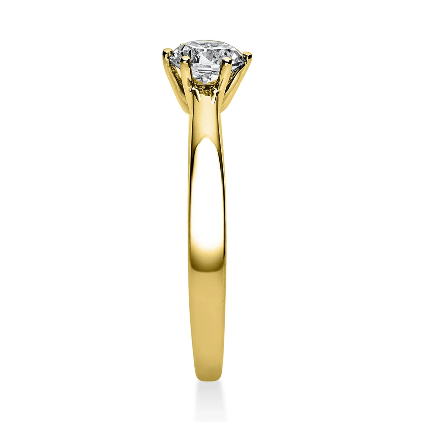 Solitär Ring Damenring 585 Gold Gelbgold Diamant Brillant 0,50 Ct. 6er-Krappe