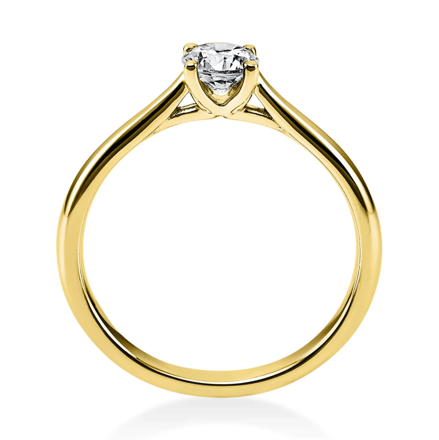 Solitär Ring Damenring 585 Gold Gelbgold Diamant Brillant 0,40 Ct. 4er-Krappe