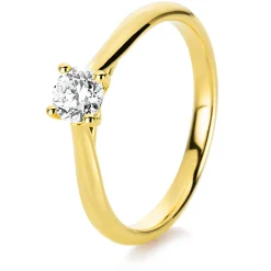 Solitär Ring Damenring 585 Gold Gelbgold Diamant Brillant 0,40 Ct. 4er-Krappe