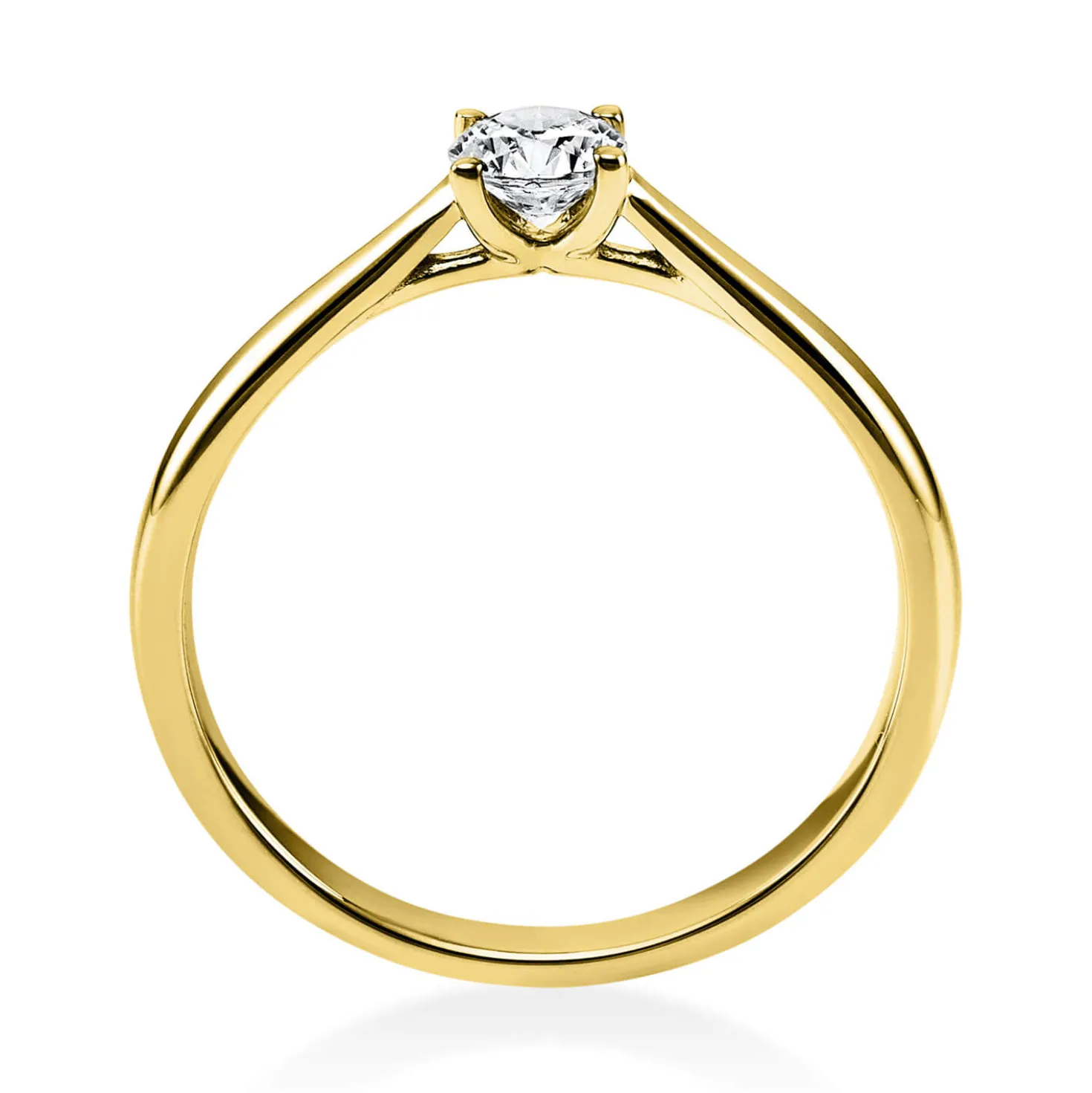 Solitär Ring Damenring 750 Gold Gelbgold Diamant Brillant 0,30 Ct. 4er-Krappe