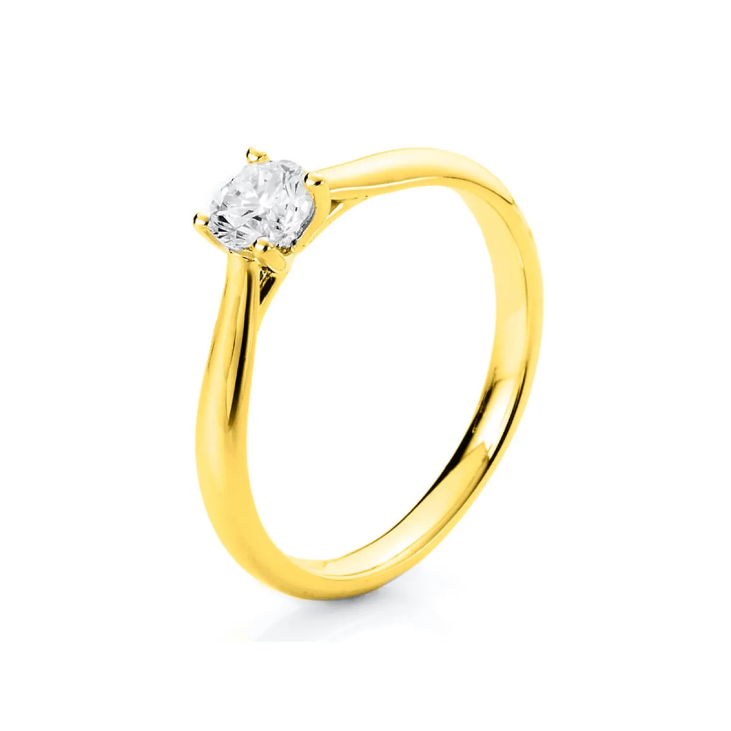 Solitär Ring Damenring 750 Gold Gelbgold Diamant Brillant 0,30 Ct. 4er-Krappe