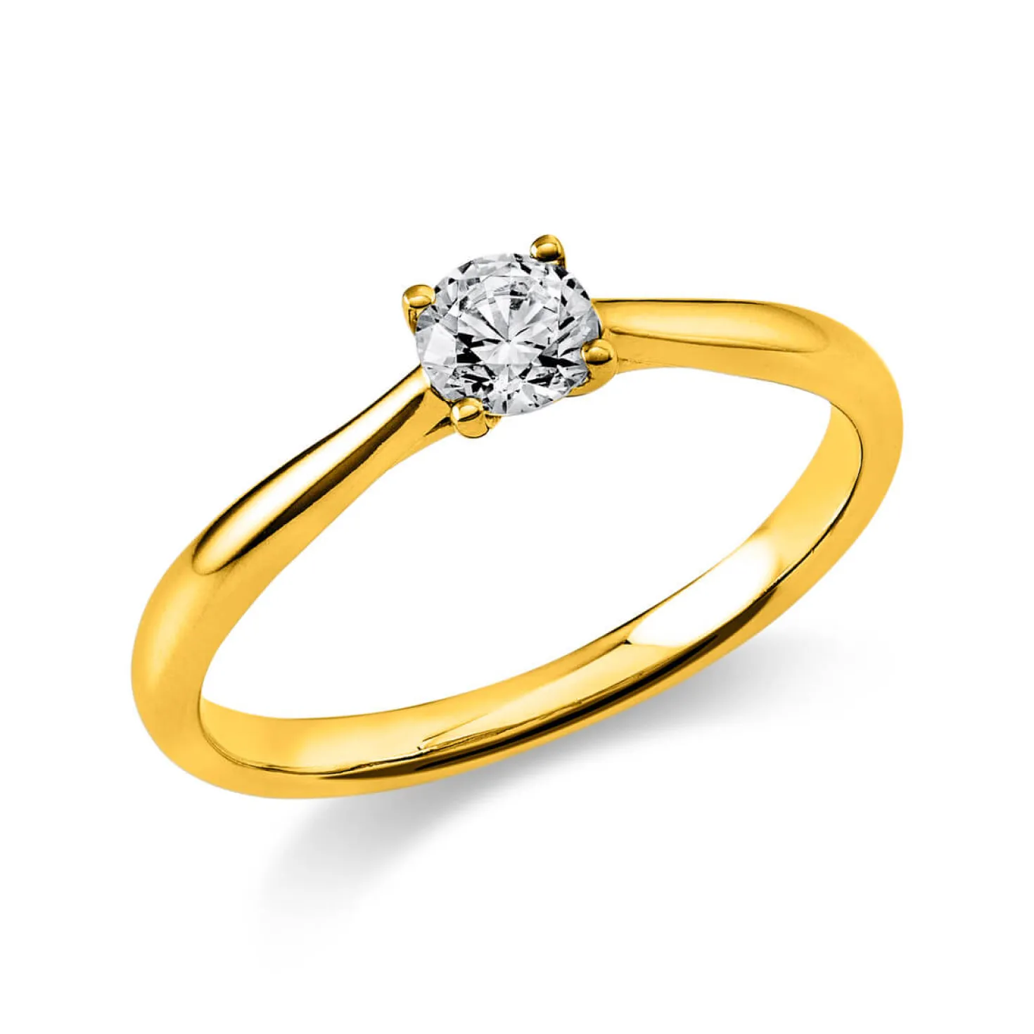 Solitär Ring Damenring 585 Gold Gelbgold Diamant Brillant 0,30 Ct. 4er-Krappe