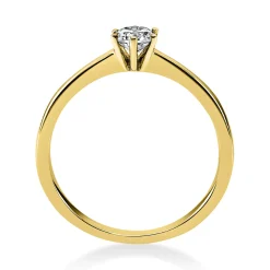 Solitär Ring Damenring 750 Gold Gelbgold Diamant Brillant 0,30 Ct. 6er-Krappe