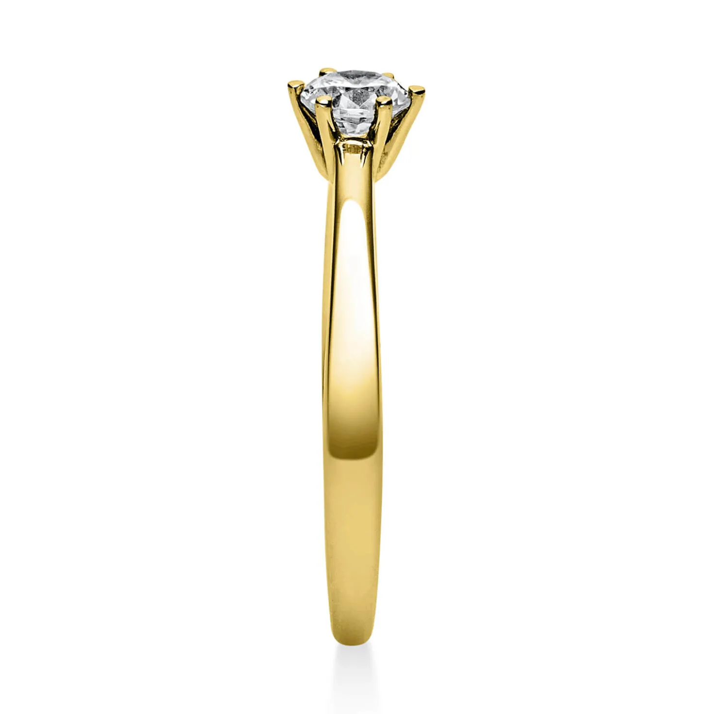 Solitär Ring Damenring 750 Gold Gelbgold Diamant Brillant 0,30 Ct. 6er-Krappe