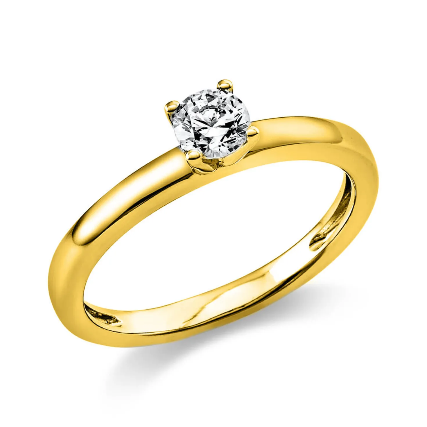 Solitär Ring Damenring 585 Gold Gelbgold Diamant Brillant 0,30 Ct. 4er-Krappe