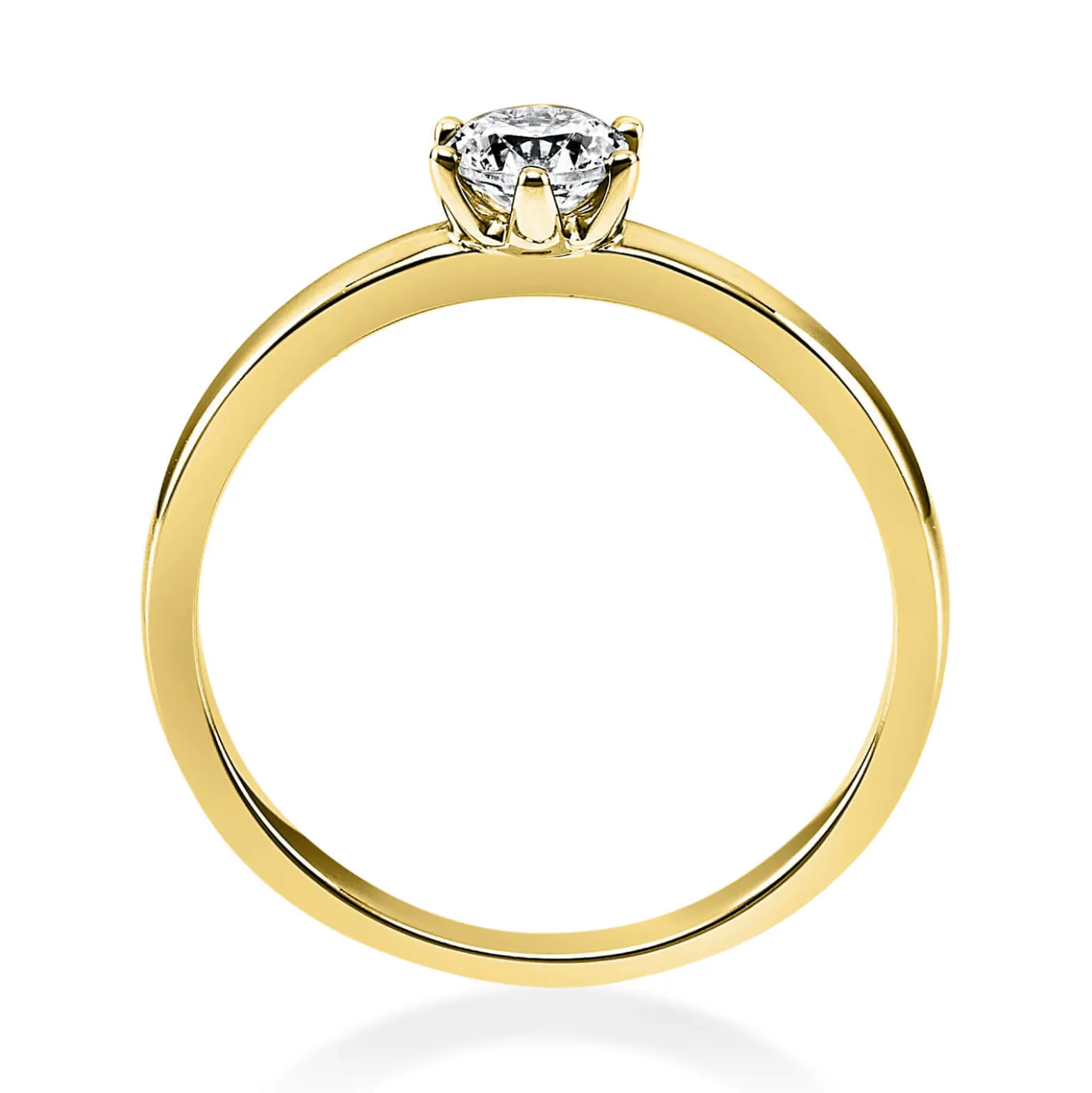 Solitär Ring Damenring 585 Gold Gelbgold Diamant Brillant 0,30 Ct. 6er-Krappe