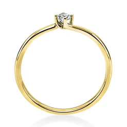 Solitär Ring Damenring 585 Gold Gelbgold Diamant Brillant 0,10 Ct. 4er-Krappe