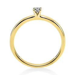 Solitär Ring Damenring 750 Gold Gelbgold Diamant Brillant 0,10 Ct. 4er-Krappe